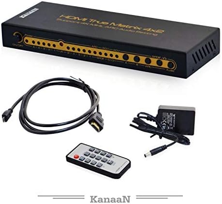 Leicke Kanaan 4x2 UHD-Matrix HDMI 1.4 | 4K, 2K, 1080p etc. | Fernbedienung | ARC | SPDIF | Dolby 5.1