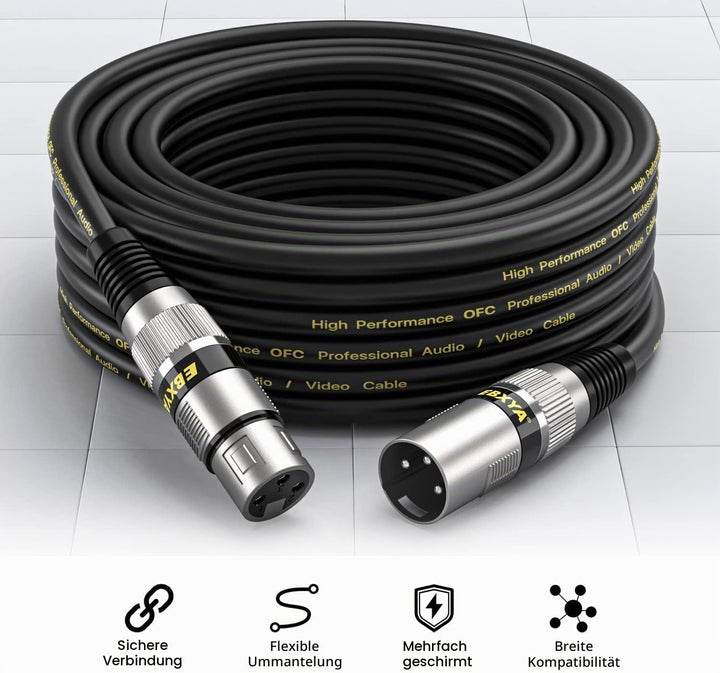 EBXYA XLR-Kabel Mikrofonkabel, 0,5 m, 4 Packungen, symmetrischer Stecker auf Buchse, XLR-Patchkabel