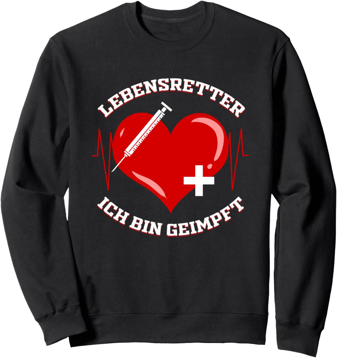 Lebensretter Ich bin Geimpft - Impfung Herz & Herzschlag Sweatshirt