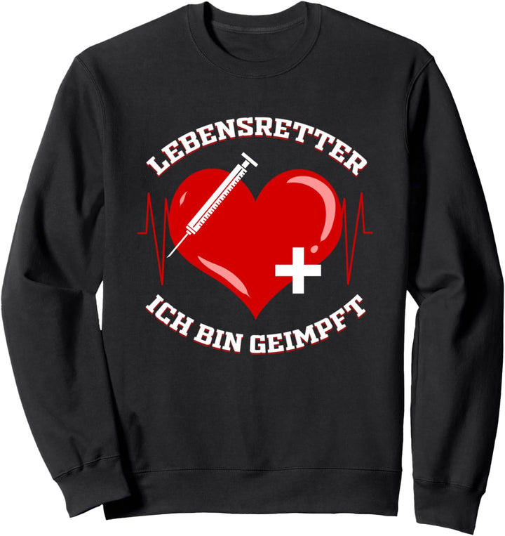 Lebensretter Ich bin Geimpft - Impfung Herz & Herzschlag Sweatshirt