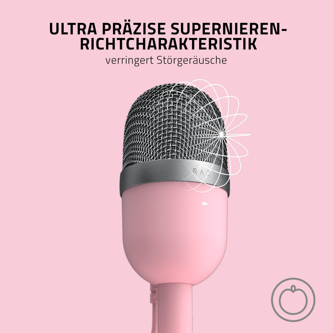 Razer Seiren Mini (Quartz) - USB Kondensator-Mikrofon für Streaming (Kompakt mit Supernieren-Richtch