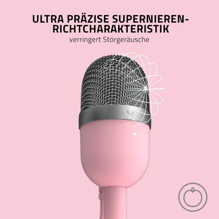Razer Seiren Mini (Quartz) - USB Kondensator-Mikrofon für Streaming (Kompakt mit Supernieren-Richtch