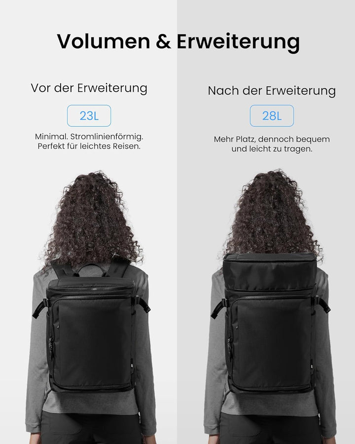 tomtoc 22-28L Reiserucksack, TSA-freundlicher Handgepäck Rucksack, Wasserdichter Ryanair 40x30x20 Ru