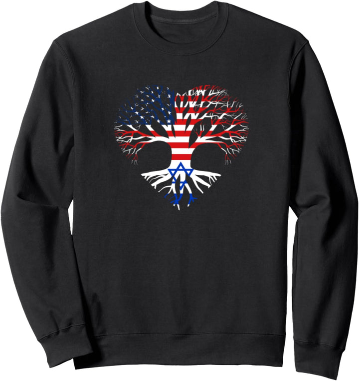Jüdischer Amerikaner gewachsen Halb Jude Ish Heart Israel Sweatshirt