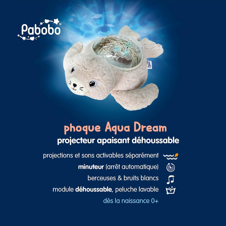 Pabobo - Nachtlicht Robbenprojektor Aqua Dream | Animierte Unterwasserprojektionen | beruhigende Ger