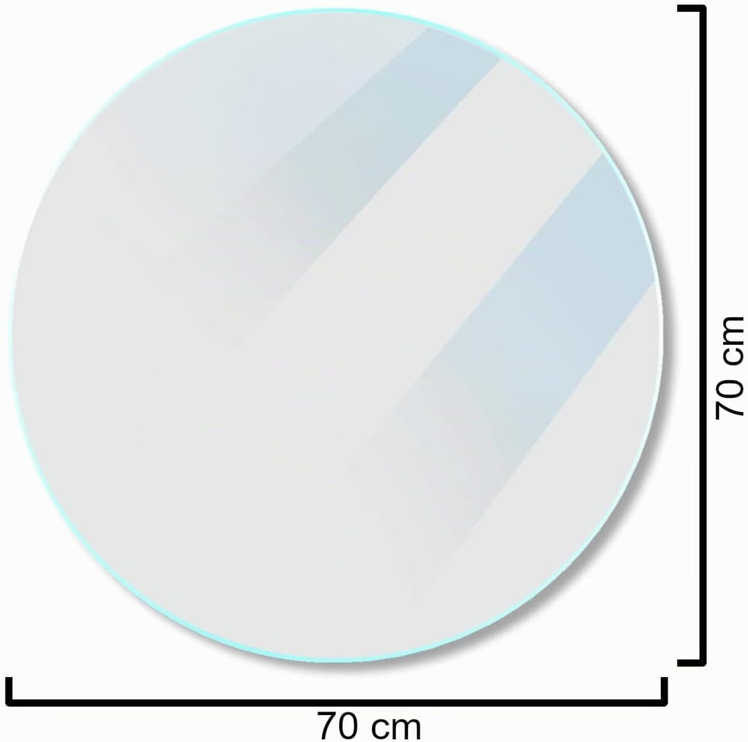 Euro Tische Glasplatte für Kaminofen rund - Glasscheibe mit 6mm ESG Sicherheitsglas - perfekt geeign