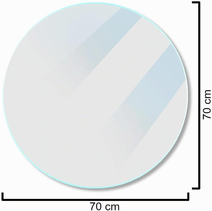 Euro Tische Glasplatte für Kaminofen rund - Glasscheibe mit 6mm ESG Sicherheitsglas - perfekt geeign