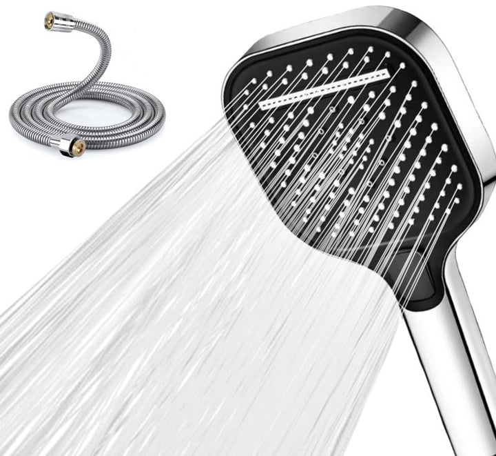 Duschkopf Wassersparend mit Schlauch 1.5M, Duschbrause mit Schlauch, Handbrause mit 3 Strahlarten, D