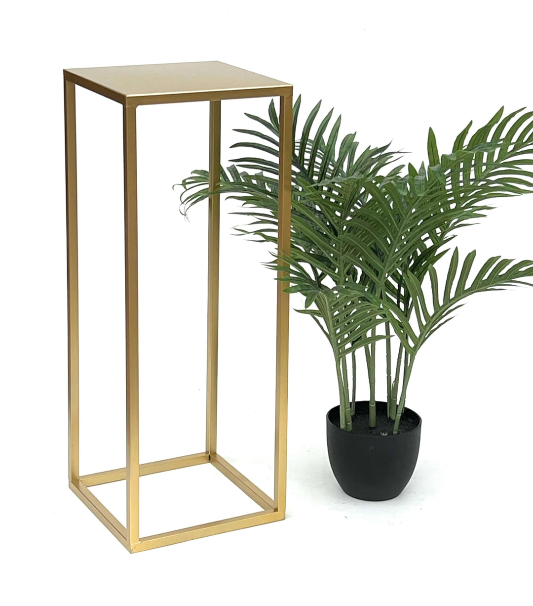 DanDiBo Blumenhocker Metall Gold Eckig Blumenständer Beistelltisch 96506 Blumensäule Modern Pflanzen