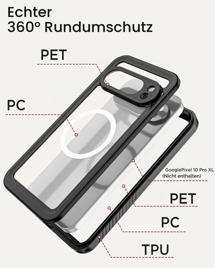 Miimall Kompatibel mit Google Pixel 10 Pro XL 360 Gard Hülle Wasserdicht, [HD Displayschutz+Kamerasc