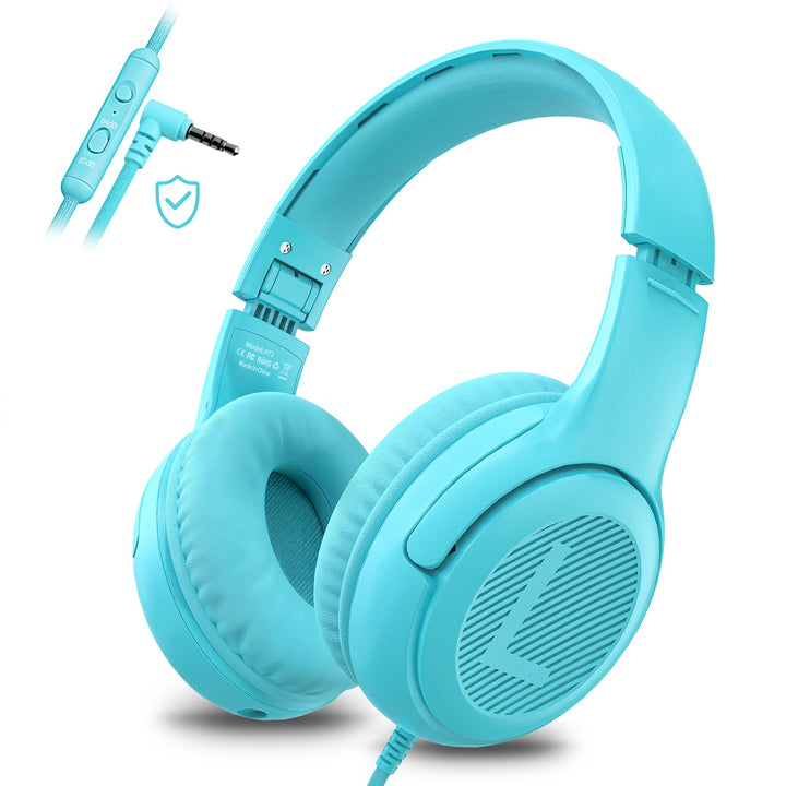 Kopfhörer Kinder, Kabel Kinderkopfhörer mit Mikrofon, Over Ear kopfhörer Kinder 85/94dB Lautstärkenb