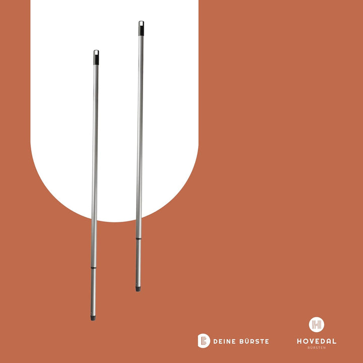 2x Besenstiel Teleskopstiel, 80 cm - 140 cm, Lange, stabile Teleskop Besenstiele mit Gewinde, Stiel