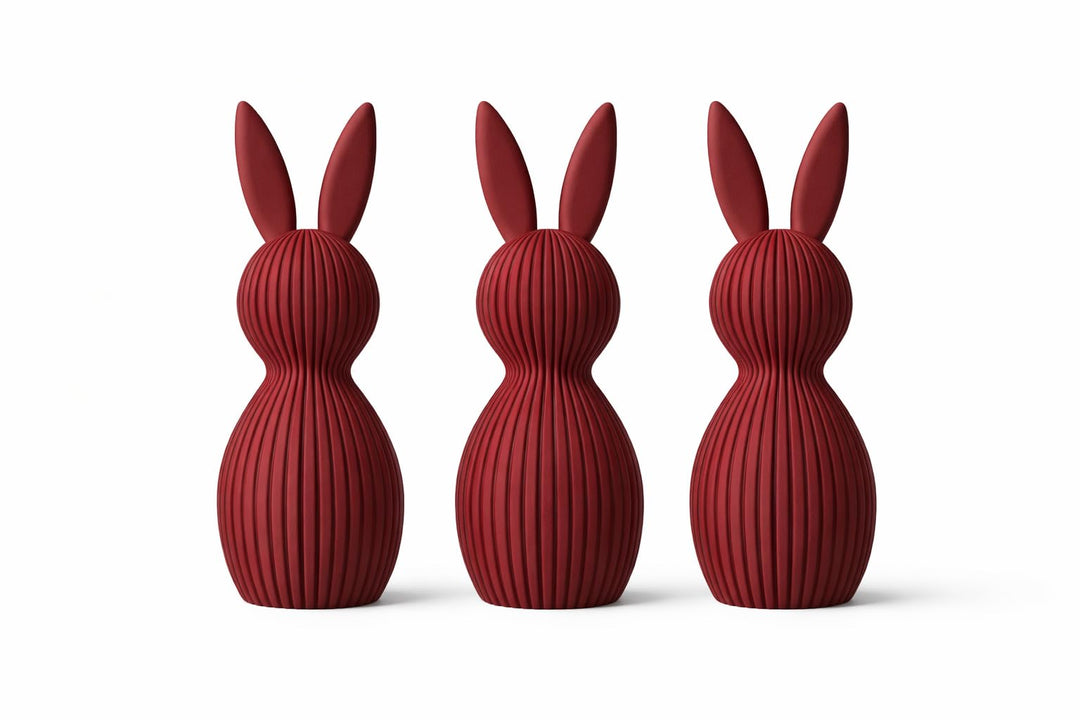 ALBA Hasen Deko 3er Set 12 cm – 3D Druck Deko Figuren im Skandinavischen Stil – Moderne Osterdeko Mi