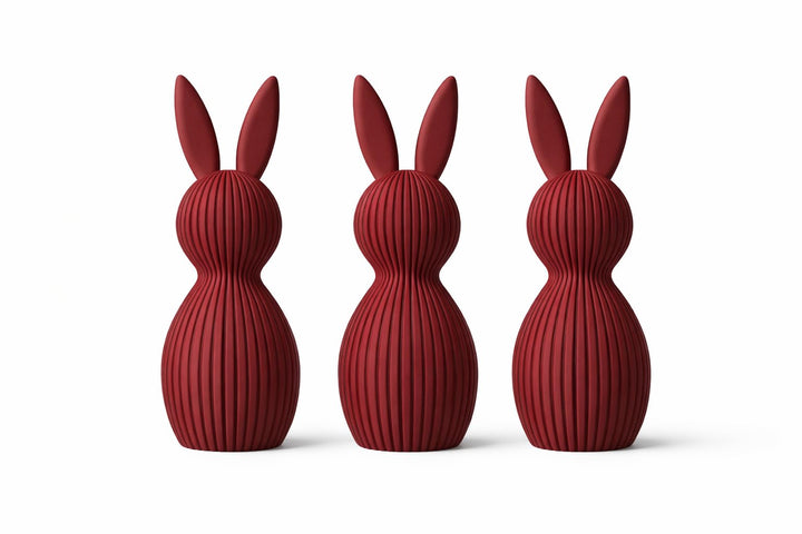 ALBA Hasen Deko 3er Set 12 cm – 3D Druck Deko Figuren im Skandinavischen Stil – Moderne Osterdeko Mi