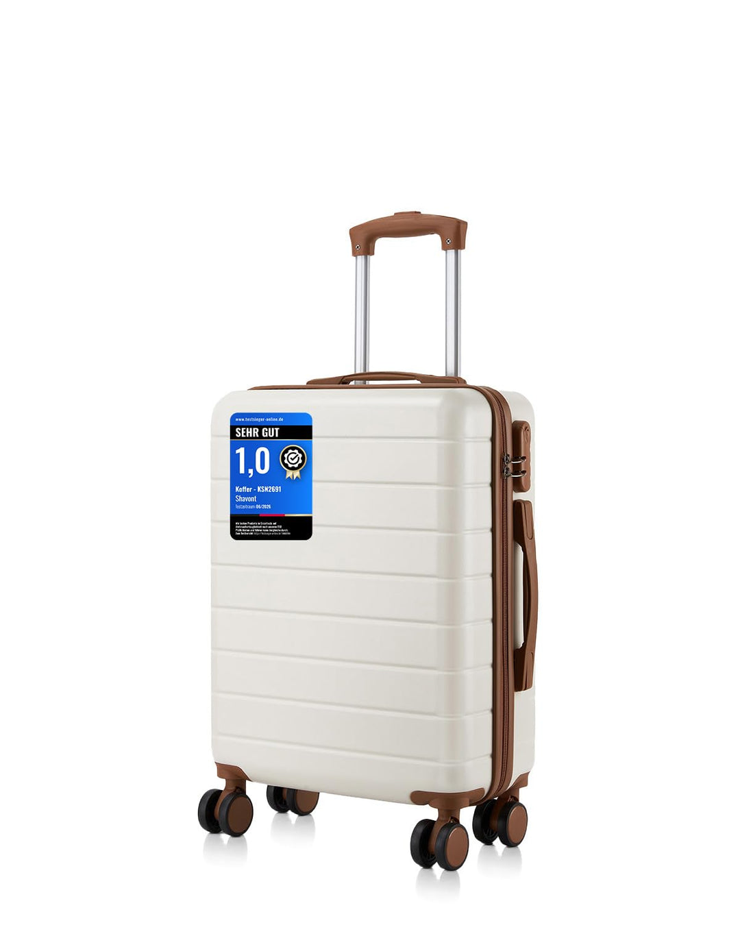 Handgepäck Koffer 55x40x20cm, Leichter ABS+PC Reisekoffer für Flugzeug, Ryanair Trolley mit 4 Rollen
