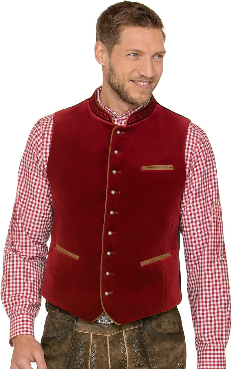 Stockerpoint Herren Weste Ricardo Trachtenweste 50 Rot (Dunkelrot), 50 Rot (Dunkelrot)