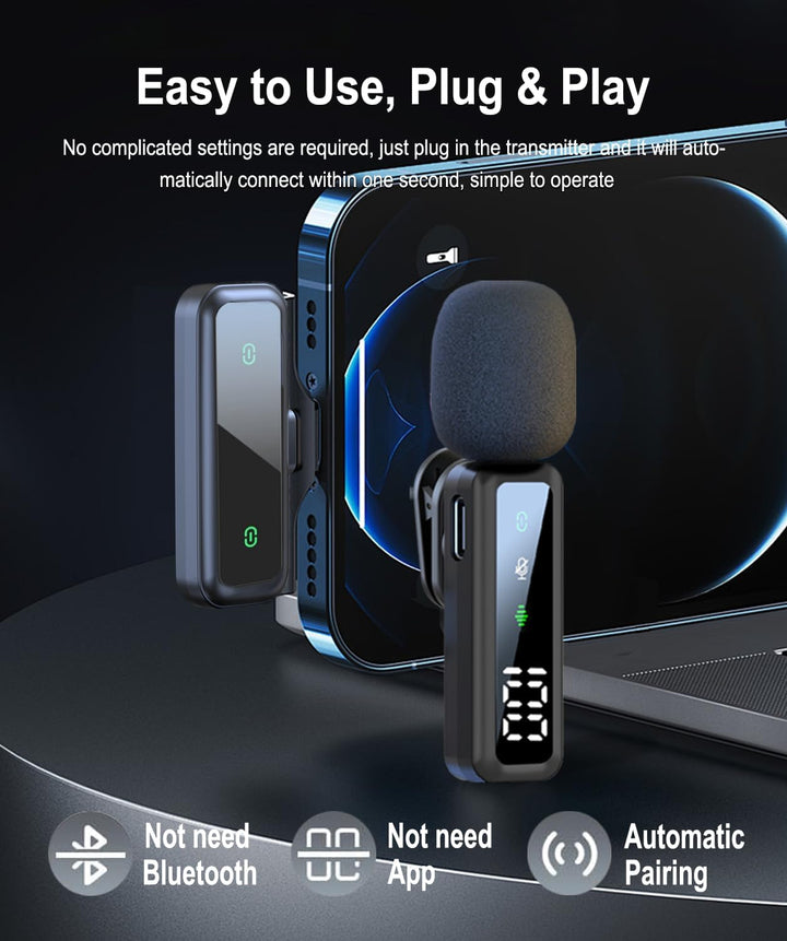 Mikrofon Handy – Ansteckmikrofon kompatibel mit iPhone/Android/Computer, Lavalier Mikrofon mit Geräu