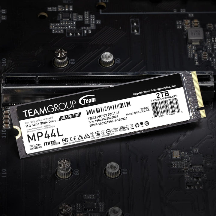TEAMGROUP MP44L 2TB SLC Cache NVMe 1.4 PCIe Gen 4x4 M.2 2280 Laptop & Desktop SSD (R/W Geschwindigke