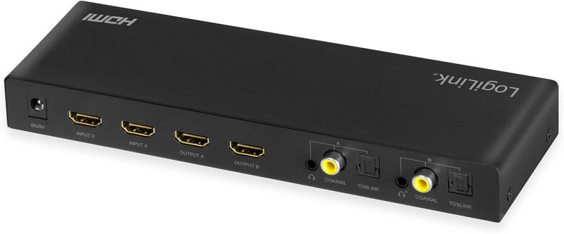 LogiLink HD0049 - HDMI-Matrix-Switch, 4x2-Port, 4K/60 Hz, Scaler