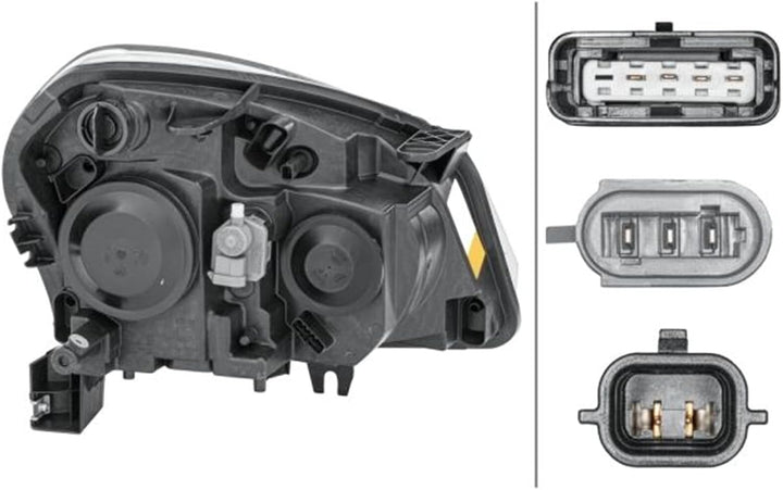 HELLA 1EF 238 042-011 Halogen-Hauptscheinwerfer - links - für u.a. Nissan Qashqai I (J10, NJ10, JJ10