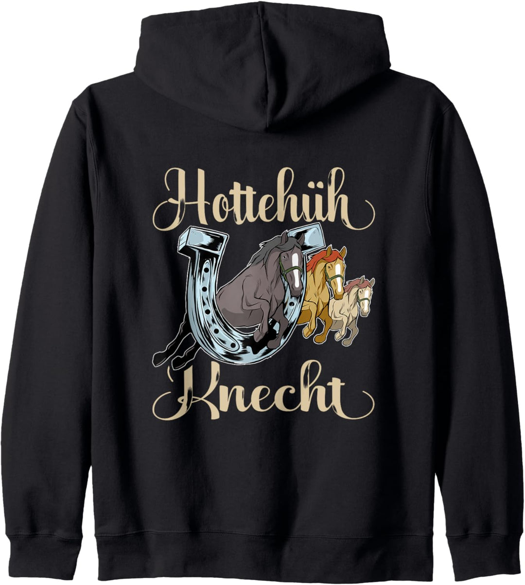 Hottehüh Knecht Lustige Reiterspruch Hufeisen Pferde Mädchen Kapuzenjacke
