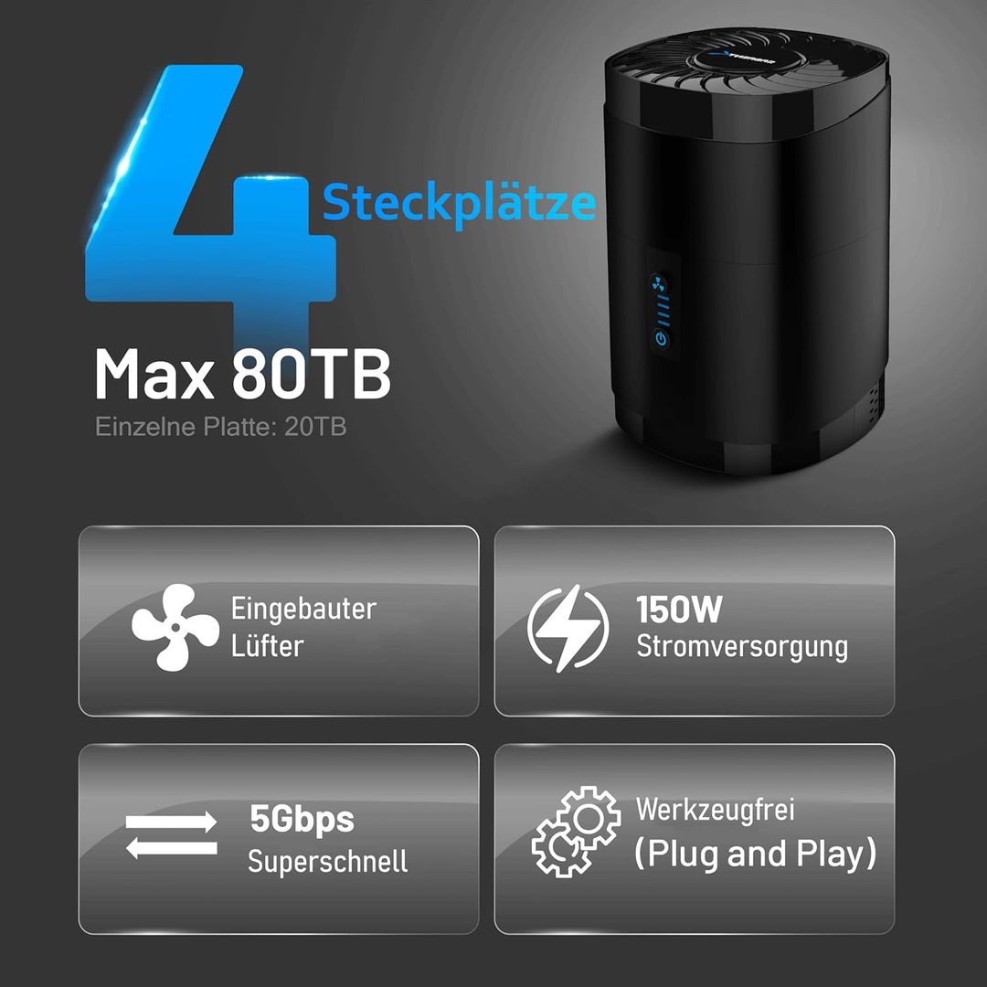 SABRENT 4 Bay SSD/HDD 2,5 Zoll Docking Station, festplatten gehäuse, USB 3.2 Gen1 offline Klonstatio