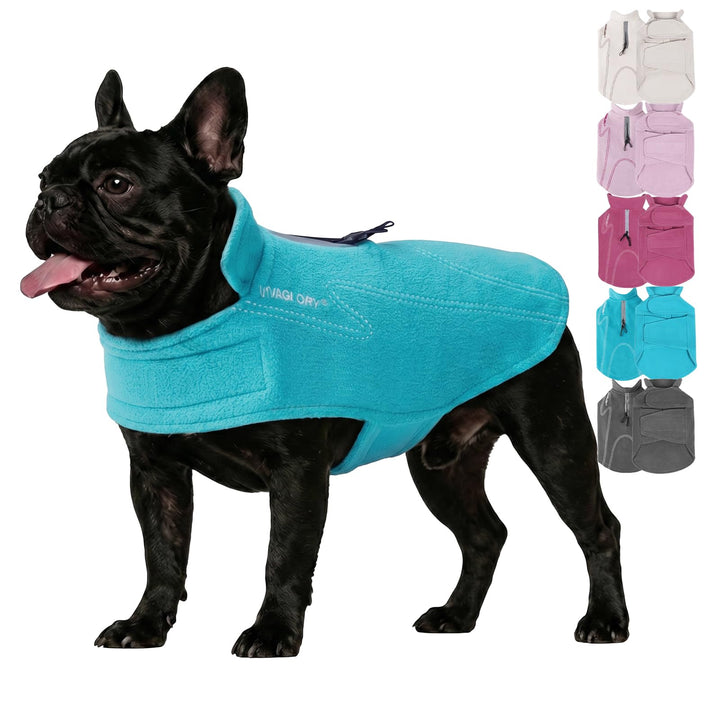 VIVAGLORY Wintermantel Hund Cozywrap Hundemantel Fleecemantel, XS, Türkis | Reflektierend &amp; Softshel