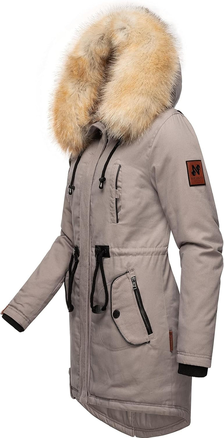 Navahoo Damen Warmer Winterparka mit Kapuze Bombii XS-XXL S Zinc Grey, S Zinc Grey