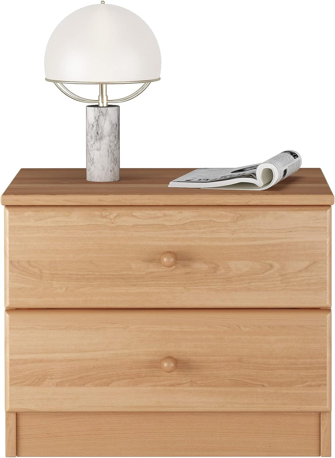 Erst-Holz Niedrige Nachtkonsole Buche Massivholz Nachttisch mit Zwei Schubladen 90.20-K38