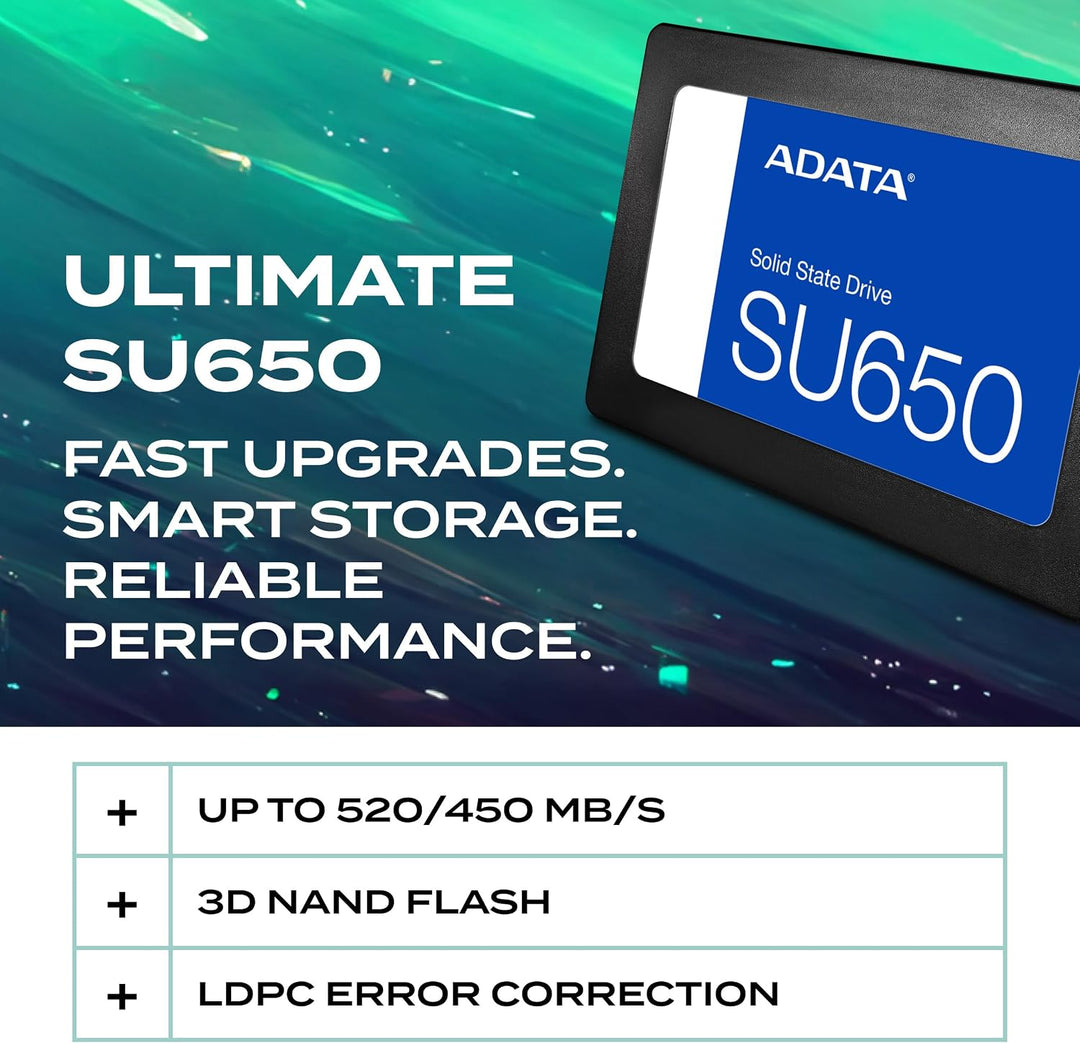 ADATA ASU650SS-512GT-R internal solid State Drive 2.5 512 GB Serial ATA III 3D NAND