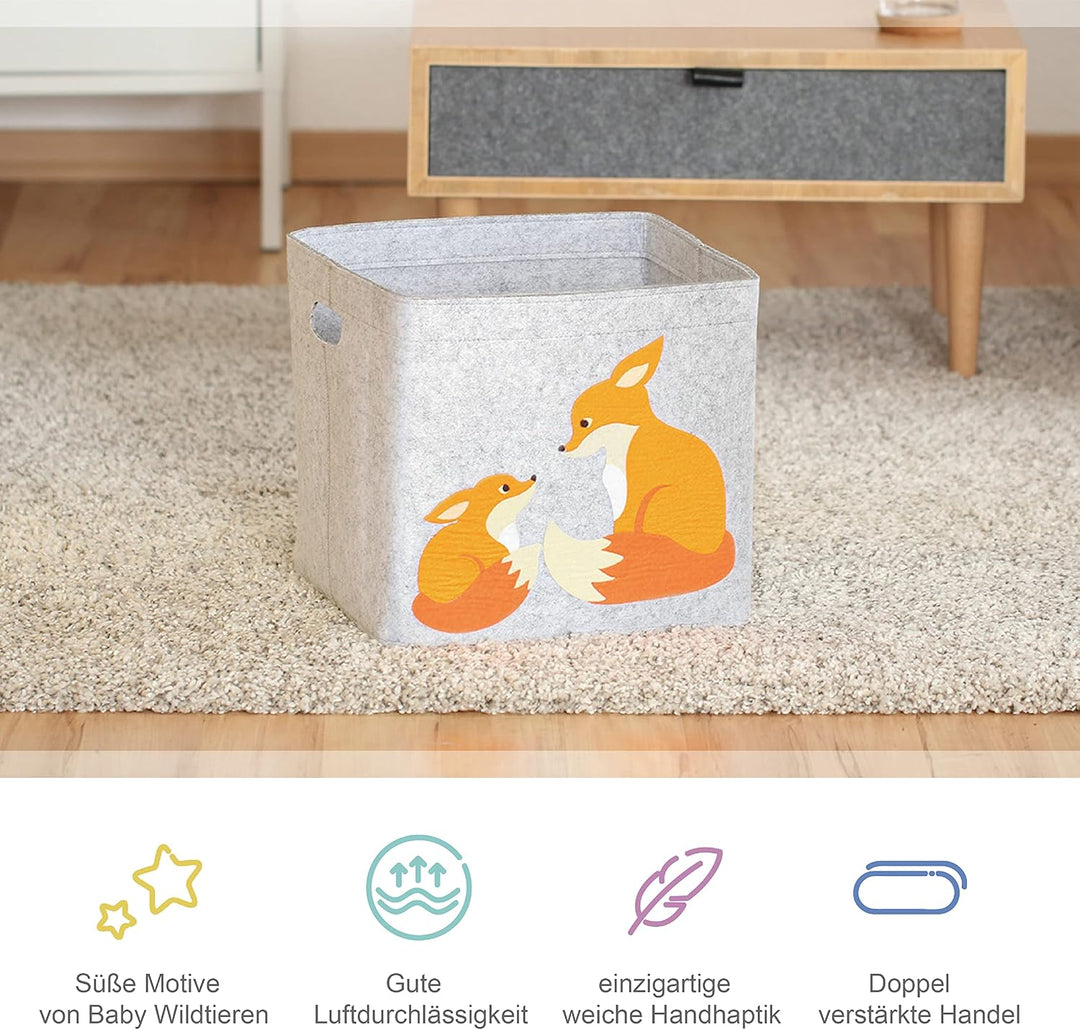 Aufbewahrungsbox Kinderzimmer/Spielzeugkorb LuckySign-Care (Fuchs), Fuchs