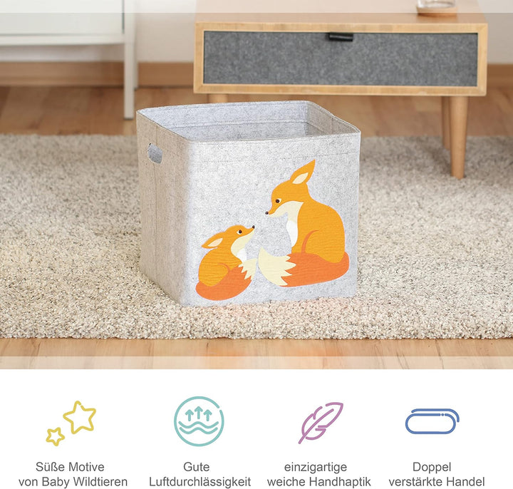 Aufbewahrungsbox Kinderzimmer/Spielzeugkorb LuckySign-Care (Fuchs), Fuchs