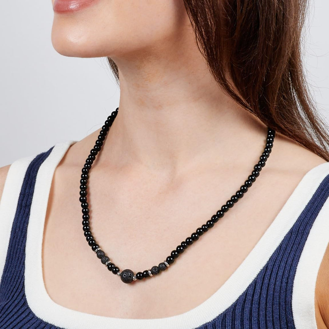 Handgemachte Herren Tigerauge Onyx Perlenkette Kette Natürliche Edelsteine Heilung Kristallschmuck (
