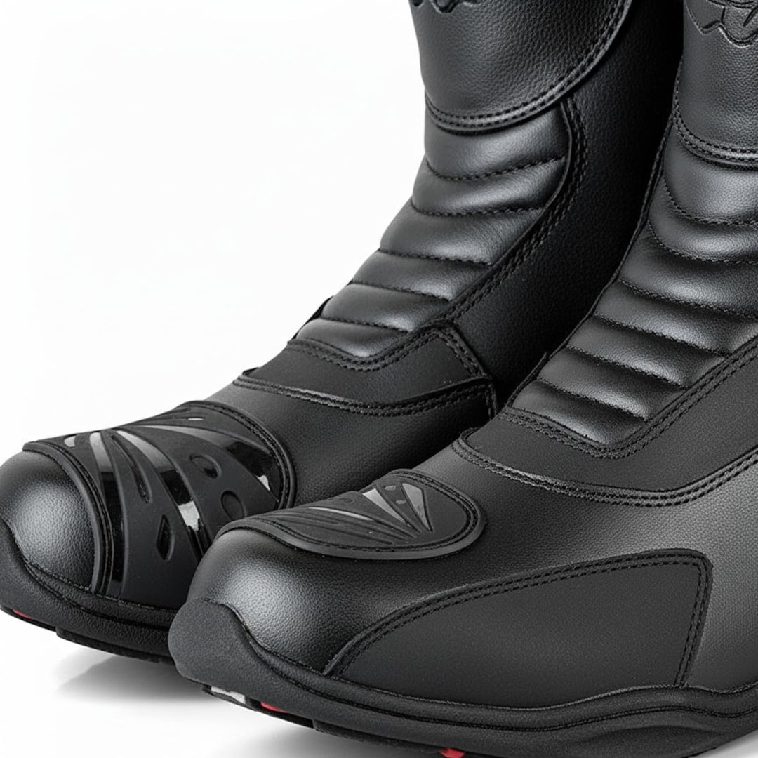 BI ESSE - Motorradstiefel Enduro Touring Echtleder wasserdicht 46 EU Schwarz, 46 EU Schwarz