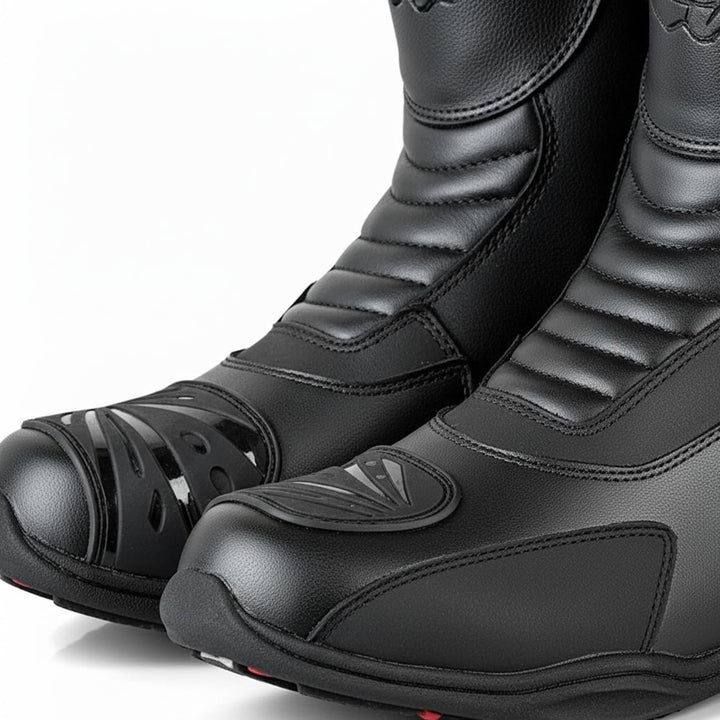 BI ESSE - Motorradstiefel Enduro Touring Echtleder wasserdicht 46 EU Schwarz, 46 EU Schwarz
