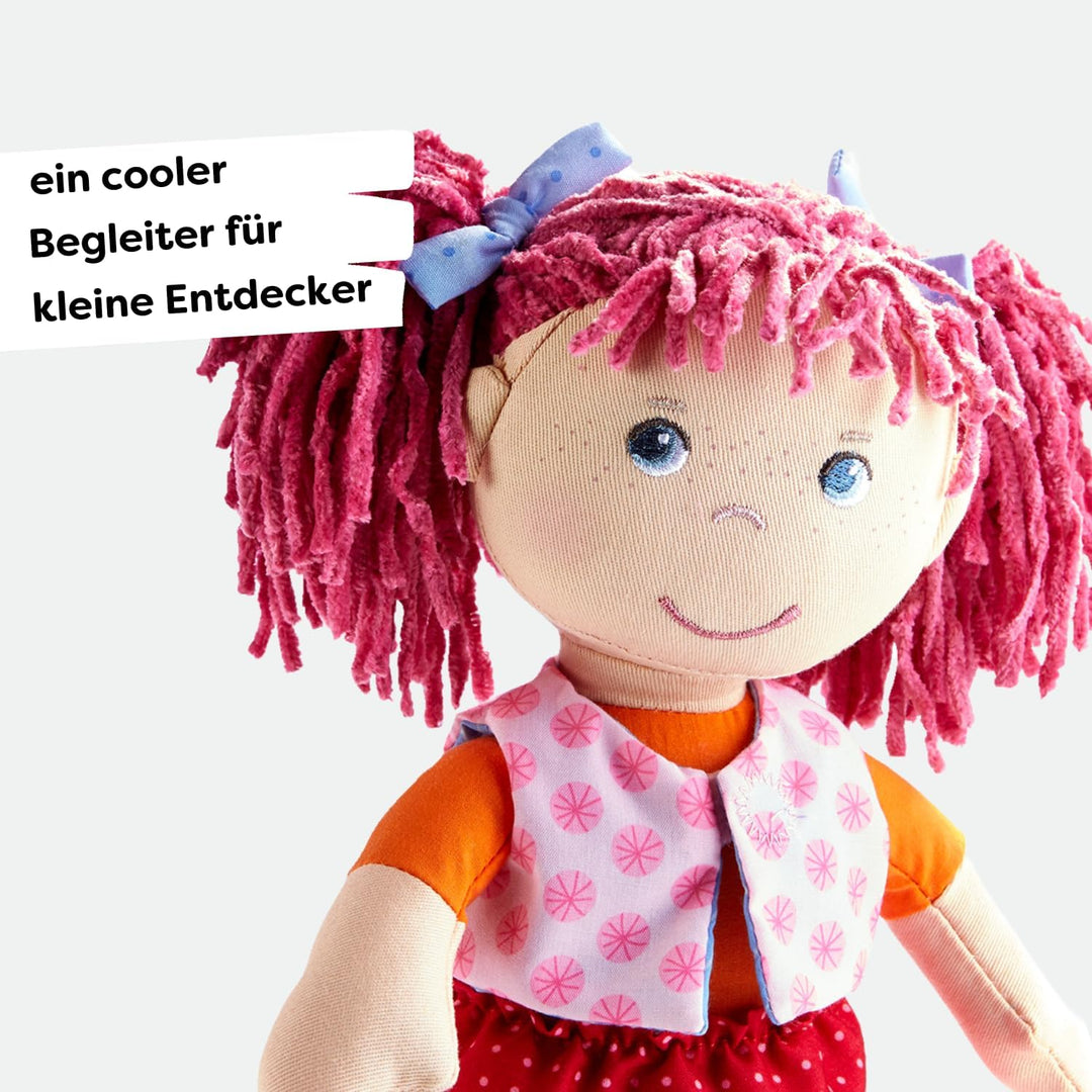 Haba 302842 - Puppe Lilli-Lou, süsse Weich- und Stoffpuppe ab 18 Monaten, mit Kleidung und Haaren, 3