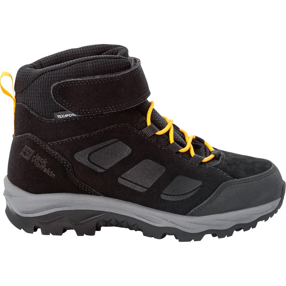 Jack Wolfskin Unisex Kinder Vojo Lt Texapore Mid K Outdoorschuhe 31 EU Black Burly Yellow Xt, 31 EU
