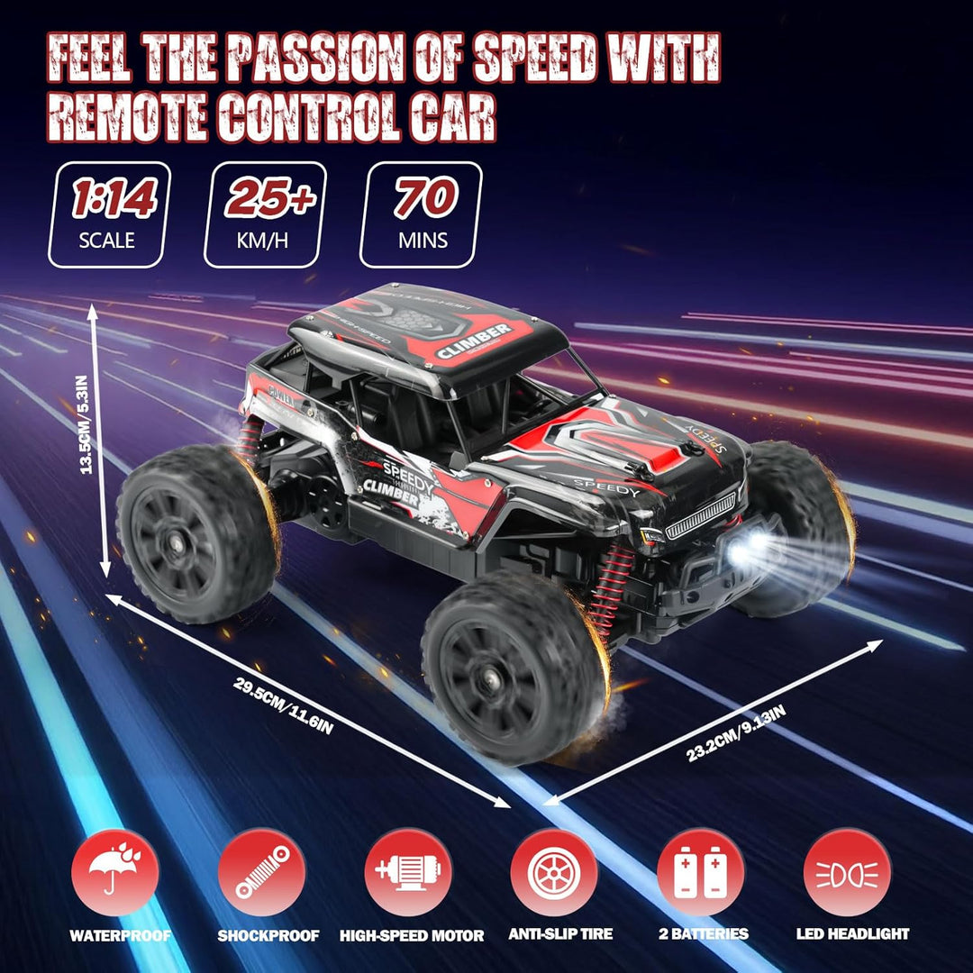 MYDOVA 1:14 Ferngesteuertes Auto, Grosse Grösse RC Offroad Abnehmbar, 25KM/H 2.4GHz DIY Montage All