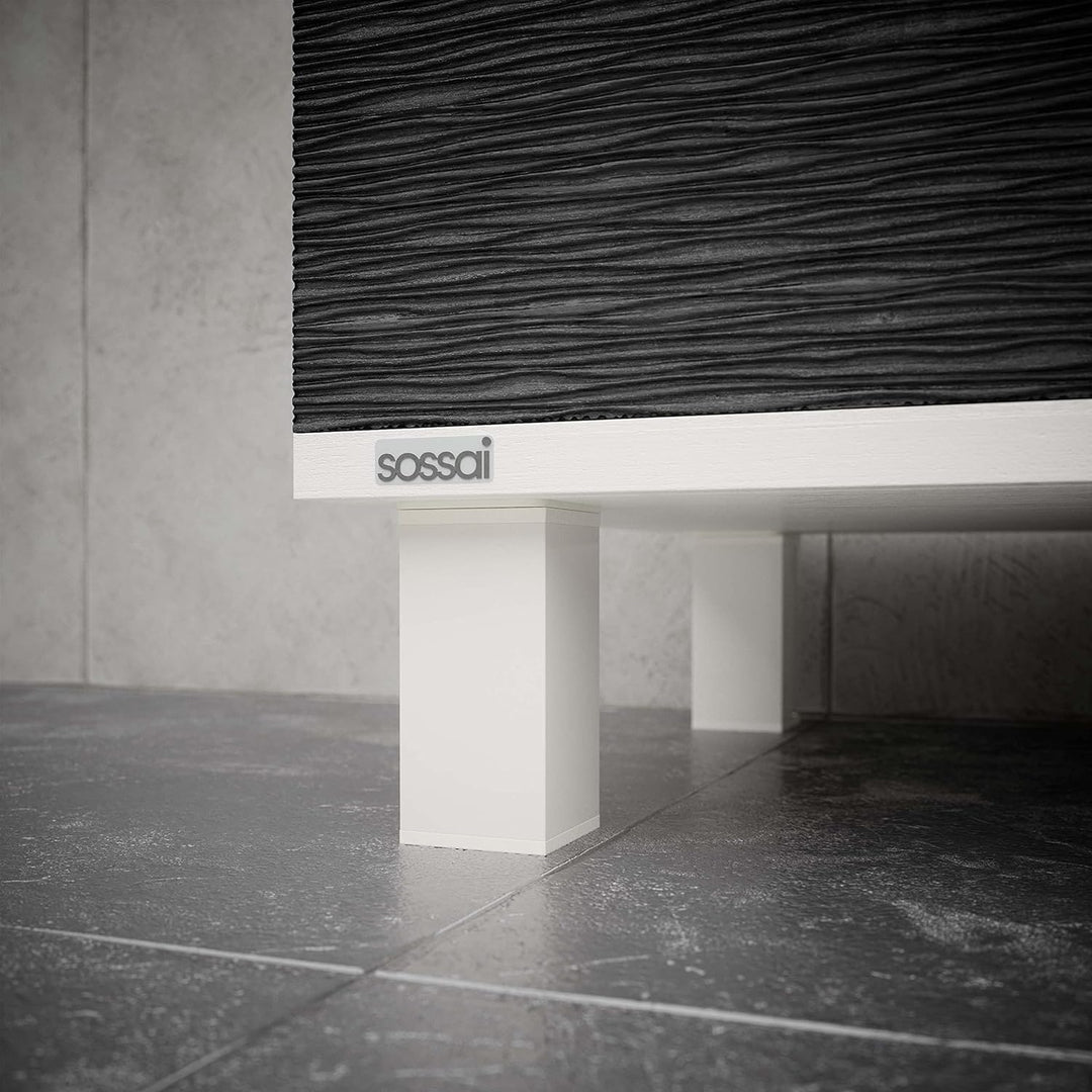 sossai® Design-Möbelfüsse MFV1 | höhenverstellbar | 8er Set | Vierkant-Profil: 40 x 40 mm | Farbe: W