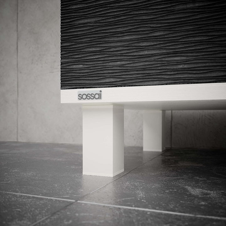 sossai® Design-Möbelfüsse MFV1 | höhenverstellbar | 8er Set | Vierkant-Profil: 40 x 40 mm | Farbe: W