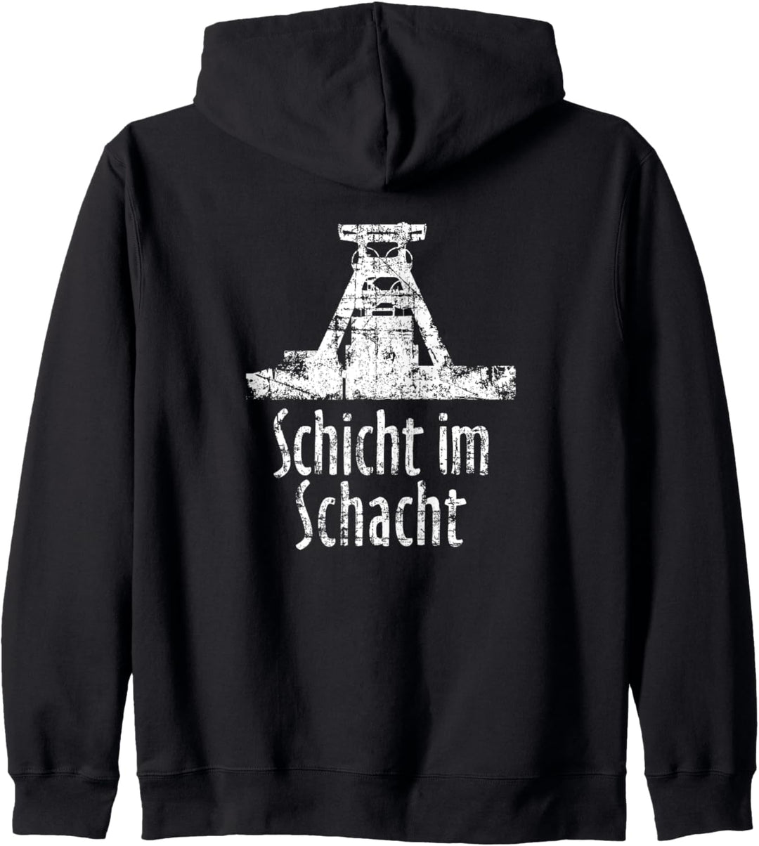 Schicht im Schacht (Vintage Weiss) Bergbau Ruhrgebiet Kapuzenjacke