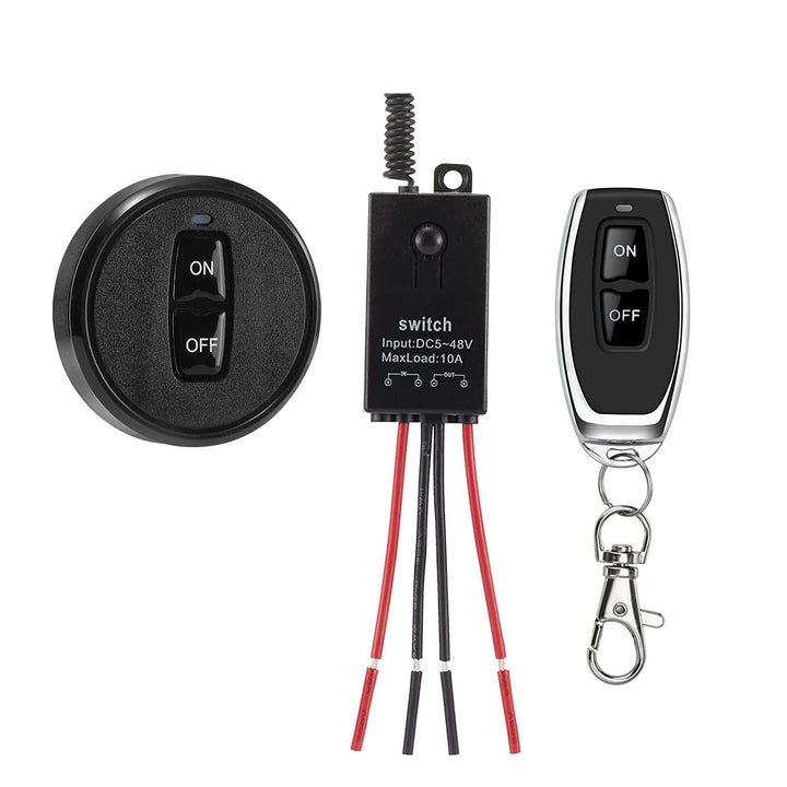 12v funkschalter mit fernbedienung, kabelloser Lichtschalter DC 5V/12V/24V/48/10A Mini Relais Wirele