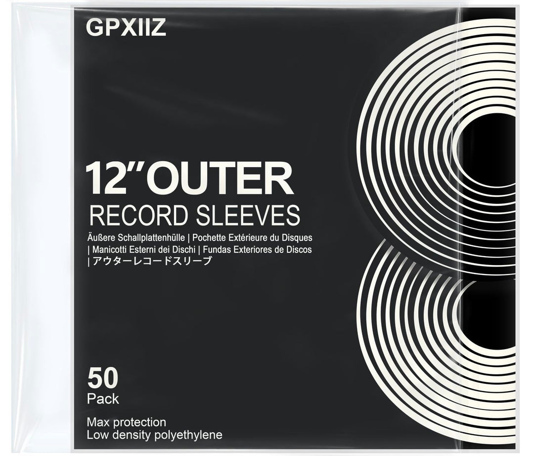 Verdickte Schallplatten Hüllen 12 Zoll Aussenhüllen (50 Stück) | 100 Mikron Premium Polyethylen Auss