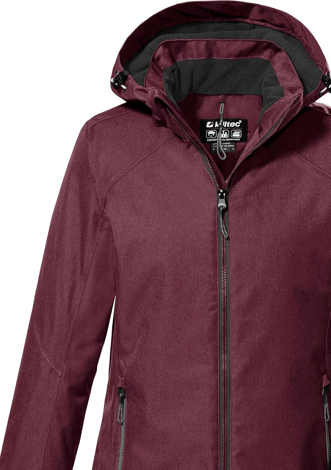 Killtec Damen Kow 142 Wmn Jckt Outdoorjacke/Funktionsjacke mit abzippbarer Kapuze 38 pflaume, 38 pfl