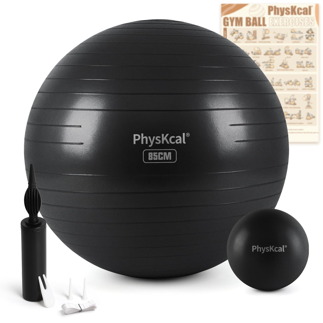 Gymnastikball und 23 cm Pilatesball Set, Anti Burst Gymnastikball, Anti-Rutsch-Sitzball, Balanceball