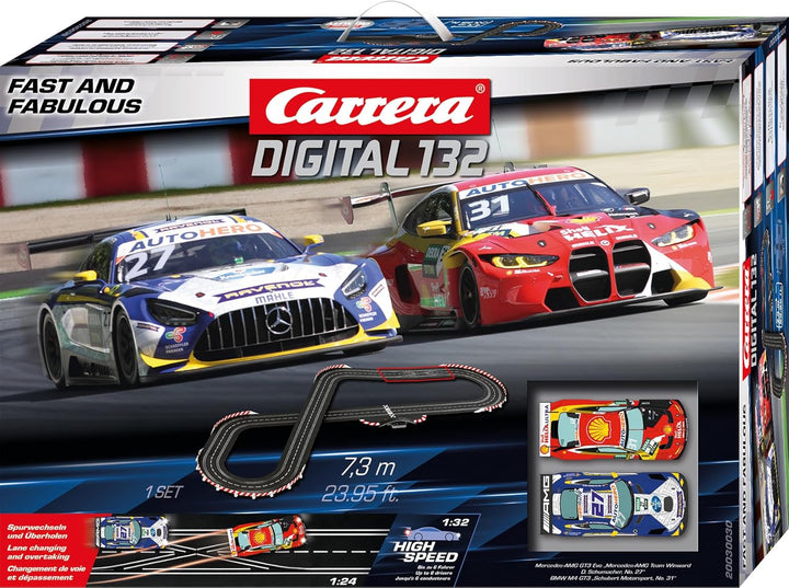 Carrera - 20030030 - DIGITAL 132 I Rennsport I Set I Enthält Mercedes AMG GT3 EVO & BMW M4 GT3 I Aut
