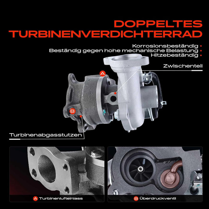 Frankberg Turbolader Kompatibel mit C1 PM PN 1.4L 2005-2011 C2 JM JG 1.4L 2003-2009 Xsara N1 N2 1.4L