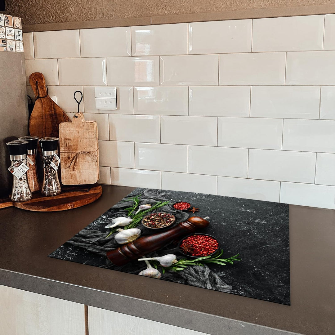 Herdabdeckplatte 59x52 cm Einteilig Küche Herdabdeckung Induktionsfeld Ceranfeld Herdabdeckplatten V