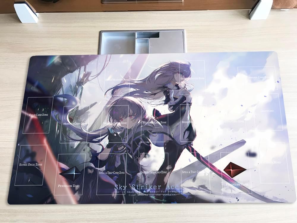 Mlikemat Spielmatte Sky Striker Ace – Raye & Roze TCG CCG OCG Sammelkartenspielmatte mit Zonen + gra