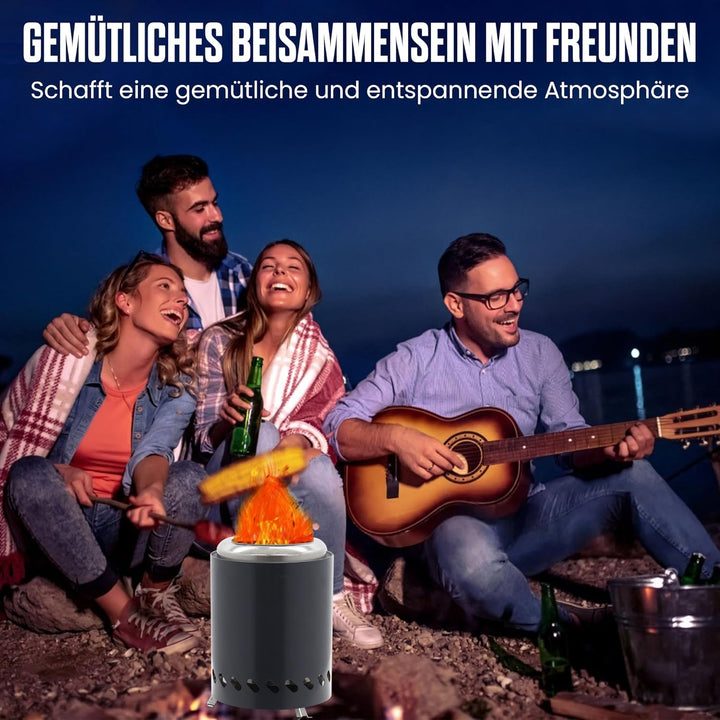 Tischfeuerstelle mit Ständer, Mini-Feuerstelle aus Edelstahl, Deko für Garten,Terrasse und Balkon,Fü